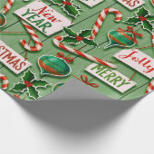 Fröhliches Ferienchaos Grün Geschenkpapier (Ecke)