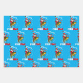 Fröhliches Fisch-Weihnachtsgeschenk Geschenkpapier Set (Vorderseite)