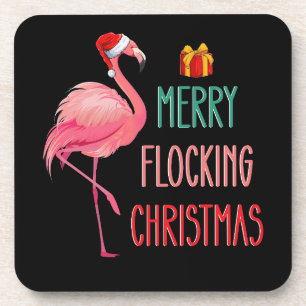 Fröhliches Flockendes Weihnachten Lustiger Flaming Getränkeuntersetzer