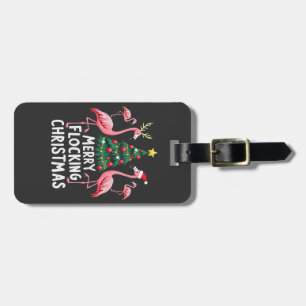 Fröhliches Flockendes Weihnachten Xmas Flamingo Ba Gepäckanhänger