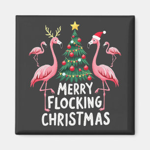 Fröhliches Flockendes Weihnachten Xmas Flamingo Ba Magnet