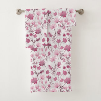 Fröhliches Flora-Badehandtuch-Set - Rose Badhandtuch Set