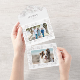 Fröhliches Foto für die moderne Weihnachtszeit-Blu All In One Einladung