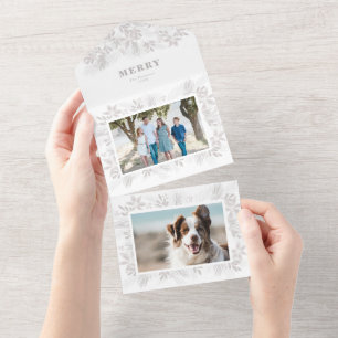 Fröhliches Foto für die moderne Weihnachtszeit-Blu All In One Einladung