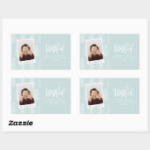 Fröhliches Foto und Weihnachtsbaumurlaub Rechteckiger Aufkleber (Blatt)