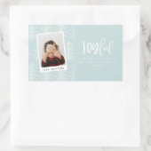 Fröhliches Foto und Weihnachtsbaumurlaub Rechteckiger Aufkleber (Tasche)