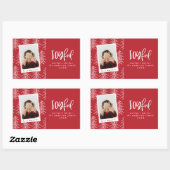 Fröhliches Foto und Weihnachtsbaumurlaub Rechteckiger Aufkleber (Blatt)