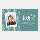 Fröhliches Foto und Weihnachtsbaumurlaub Rechteckiger Aufkleber (Vorderseite)