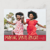 fröhliches Foto Weihnachten auf der Postkarte (Vorderseite)