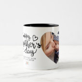 Fröhliches Foto zum Muttertag, benutzerdefinierter Zweifarbige Tasse (Mittel)