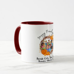 Fröhliches Friendsgiving Herbst-Kürbis-Feiertagsge Tasse