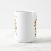 Fröhliches Frühlingsblüten-Wasserfarben-Monogramm Kaffeetasse (Mittel)