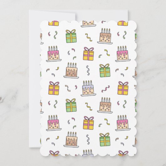 Fröhliches Geburtstagsmuster Einladung (Rückseite)