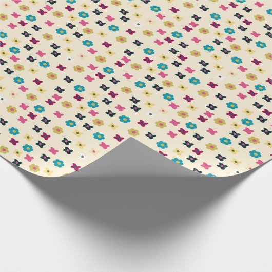 fröhliches gelb gepunktetes Muster Geschenkpapier (Ecke)