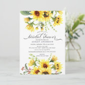 Fröhliches Gelbblütenblütenblüten-Brautparty Einladung (Stehend Vorderseite)