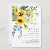 Fröhliches GelbblütenblütenBrautparty Einladung (Vorderseite)