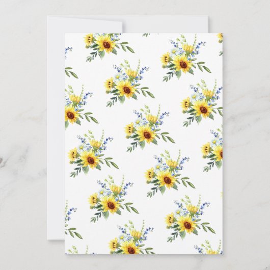 Fröhliches GelbblütenblütenBrautparty Einladung (Rückseite)