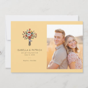 Fröhliches gelbes Blumenfoto Save The Date
