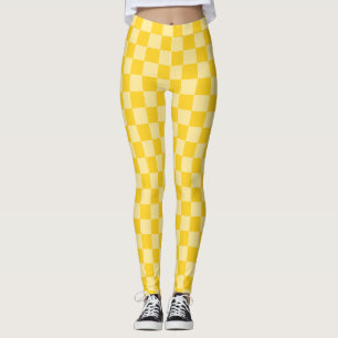 Fröhliches gelbes Karomuster Leggings