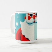 Fröhliches Gesicht des Weihnachtsmanns Kaffeetasse (Vorderseite Links)
