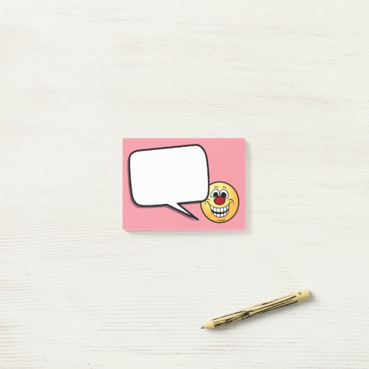 Fröhliches Gesicht Grumpey Post-it Klebezettel (Auf Schreibtisch)