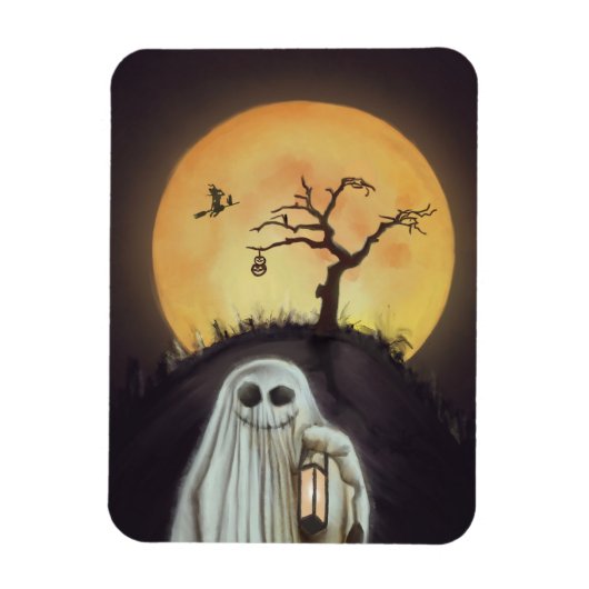 Fröhliches Ghost Halloween Magnet! Magnet (Vertikal)
