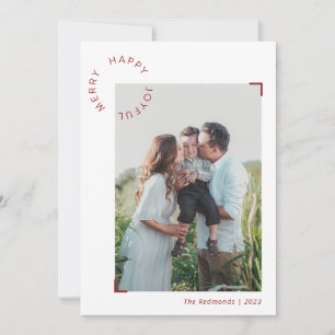 Fröhliches Glück Freude Personalisiertes Foto Feiertagskarte