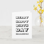 Fröhliches Glück Geburtstag individuelle Name Mode Karte (Gelbe Blume)