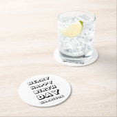 Fröhliches Glück Geburtstag individuelle Name Mode Runder Pappuntersetzer (Vor Ort)