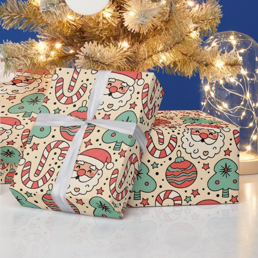 Fröhliches & Grooviges Retro-Weihnachtspapier Geschenkpapier (Feiertage)