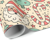 Fröhliches & Grooviges Retro-Weihnachtspapier Geschenkpapier (Rolleneckpunkt)