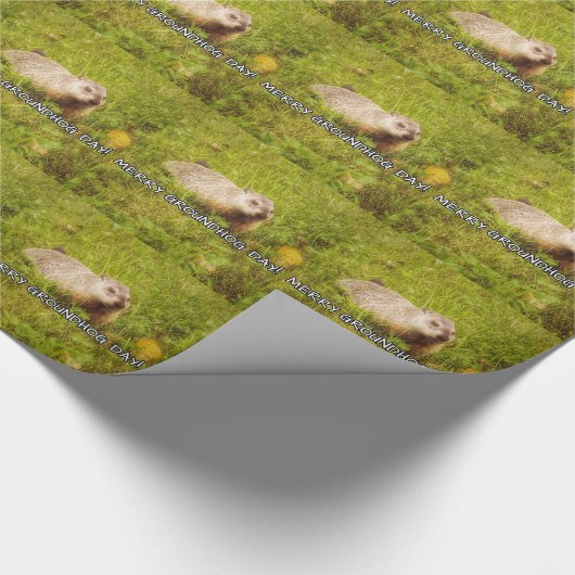 Fröhliches Groundhog Day-Packpapier Geschenkpapier (Ecke)