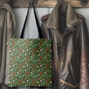 Fröhliches grünes festliches Lebkuchen-Süßigkeiten Tasche