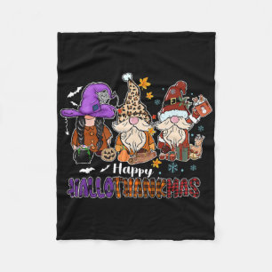 Fröhliches Hallothankmas Gnomeis Halloween Ernteda Fleecedecke