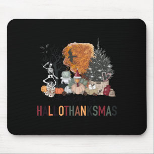 Fröhliches Hallothanksgiving Skelett Truthahn Weih Mousepad