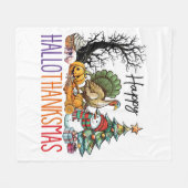 Fröhliches Hallothanksmas Clipart Fleecedecke (Vorderseite (Horizontal))