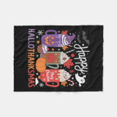 Fröhliches Hallothanksmas Kaffee Lover Halloween Fleecedecke (Vorderseite (Horizontal))