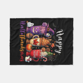 Fröhliches Hallothanksmas Kaffee Lover Halloween Fleecedecke (Vorderseite (Horizontal))