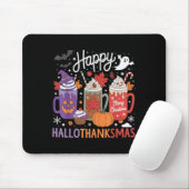 Fröhliches Hallothanksmas Kaffee Lover Halloween Mousepad (Mit Mouse)