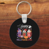 Fröhliches Hallothanksmas Kaffee Lover Halloween Schlüsselanhänger (Vorderseite)