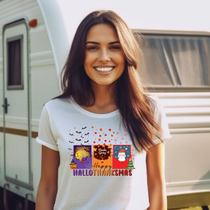 Fröhliches Hallowdan kegrüßungskarten Thema Feiert T-Shirt