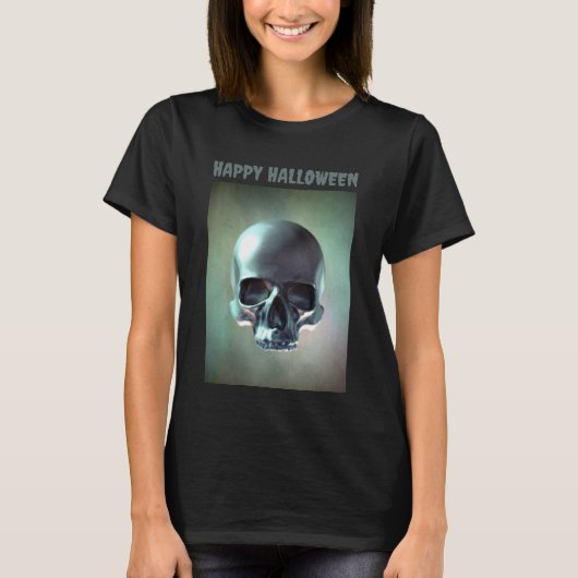 Fröhliches Halloween. 3D-Schädel-Rendering T-Shirt (Vorderseite)