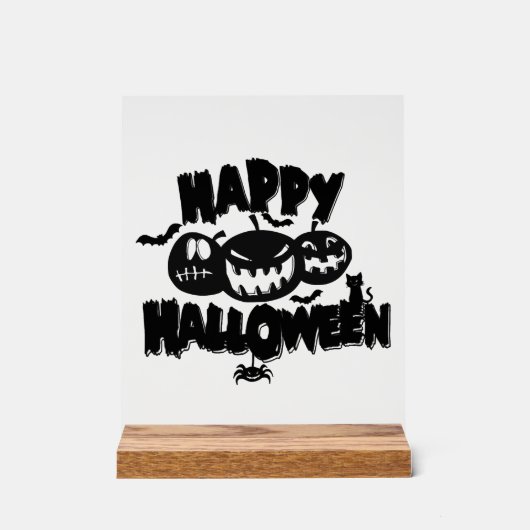 Fröhliches Halloween Acrylschild (Vorderseite)