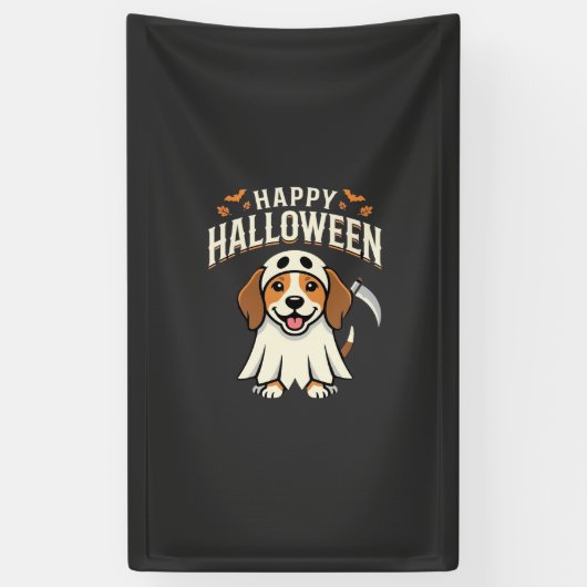 Fröhliches Halloween Beagle Hund Design_1 Banner (Vertikal)