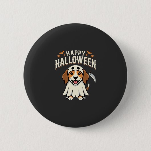 Fröhliches Halloween Beagle Hund Design_1 Button (Vorderseite)