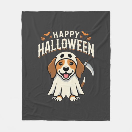 Fröhliches Halloween Beagle Hund Design_1 Fleecedecke (Vorderseite)
