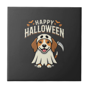 Fröhliches Halloween Beagle Hund Design_1 Fliese