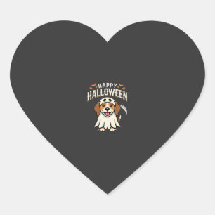 Fröhliches Halloween Beagle Hund Design_1 Herz-Aufkleber