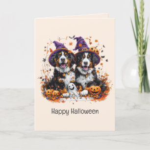 Fröhliches Halloween Berner Sennenhunde Feiertagskarte