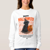Fröhliches Halloween Black Cat & Pumpkin Women's H Sweatshirt (Vorderseite)